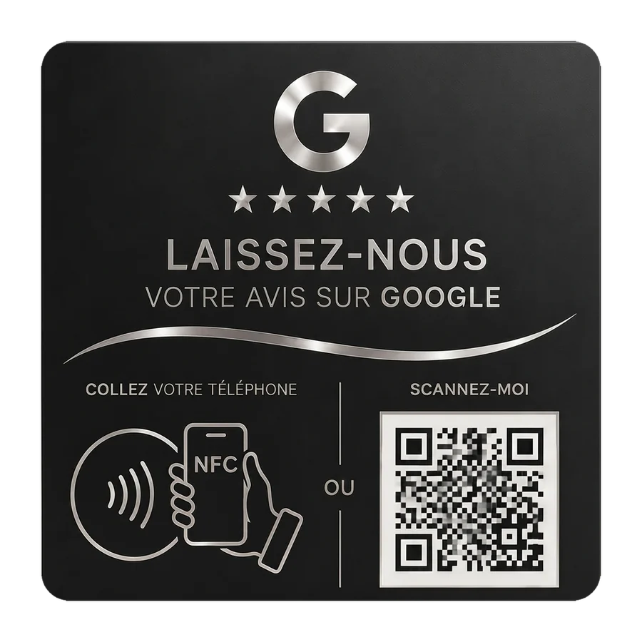 Plaque avis Google TapBooster